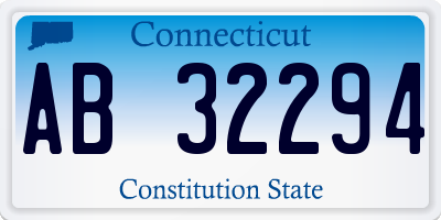 CT license plate AB32294