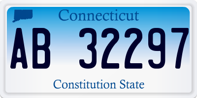 CT license plate AB32297