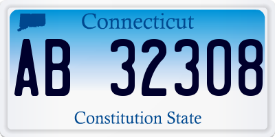 CT license plate AB32308