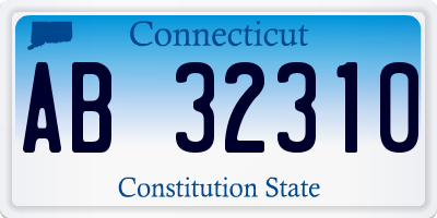 CT license plate AB32310