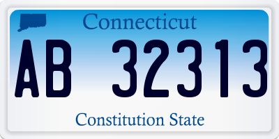 CT license plate AB32313