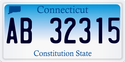 CT license plate AB32315