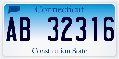 CT license plate AB32316