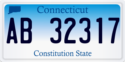 CT license plate AB32317