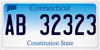 CT license plate AB32323