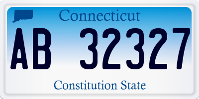 CT license plate AB32327