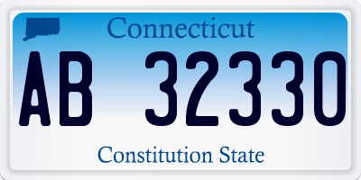 CT license plate AB32330