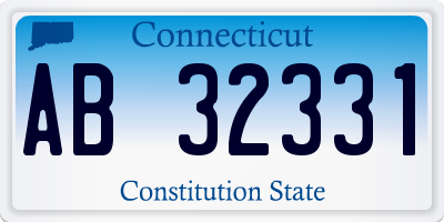CT license plate AB32331