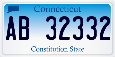 CT license plate AB32332