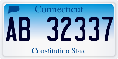 CT license plate AB32337