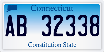 CT license plate AB32338