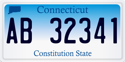 CT license plate AB32341