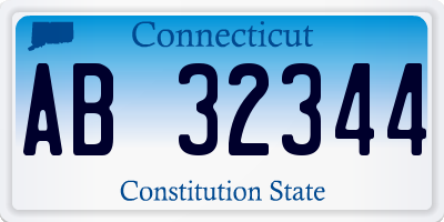 CT license plate AB32344