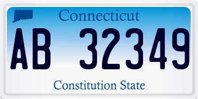 CT license plate AB32349
