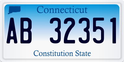 CT license plate AB32351