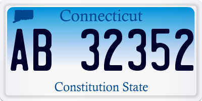 CT license plate AB32352