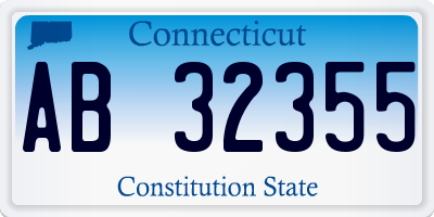 CT license plate AB32355