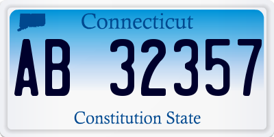 CT license plate AB32357