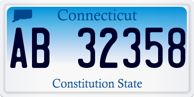 CT license plate AB32358