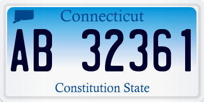 CT license plate AB32361