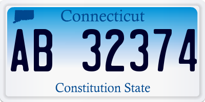 CT license plate AB32374