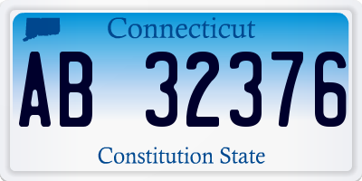 CT license plate AB32376