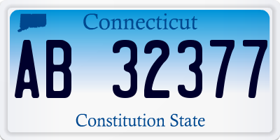 CT license plate AB32377