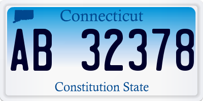 CT license plate AB32378