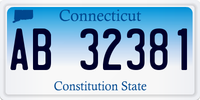 CT license plate AB32381