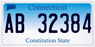 CT license plate AB32384