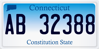 CT license plate AB32388