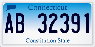 CT license plate AB32391
