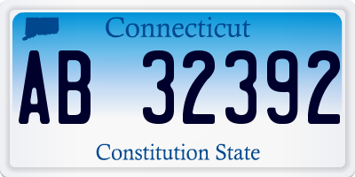 CT license plate AB32392