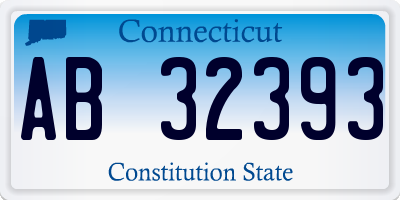 CT license plate AB32393