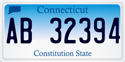 CT license plate AB32394