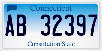 CT license plate AB32397