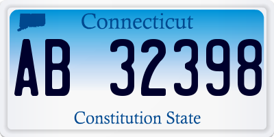 CT license plate AB32398