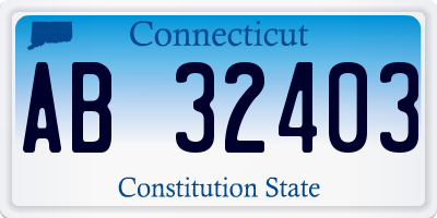 CT license plate AB32403