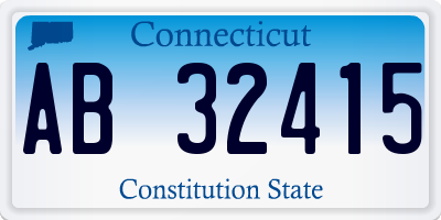 CT license plate AB32415