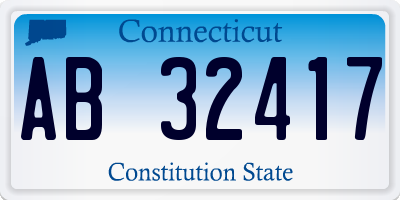 CT license plate AB32417