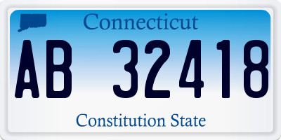 CT license plate AB32418