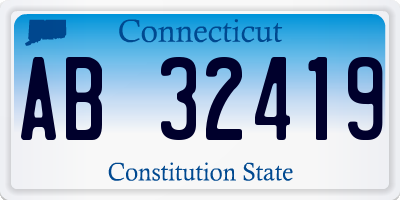 CT license plate AB32419