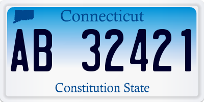 CT license plate AB32421