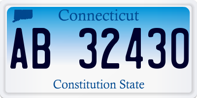 CT license plate AB32430