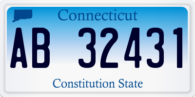 CT license plate AB32431