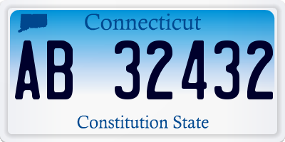 CT license plate AB32432