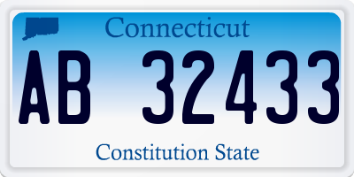 CT license plate AB32433