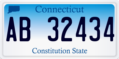 CT license plate AB32434