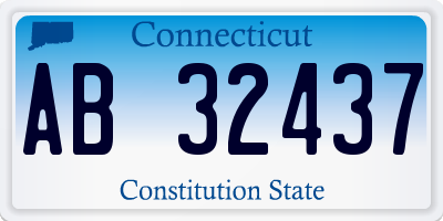 CT license plate AB32437