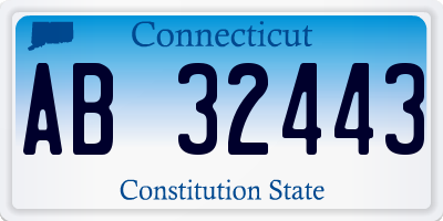 CT license plate AB32443